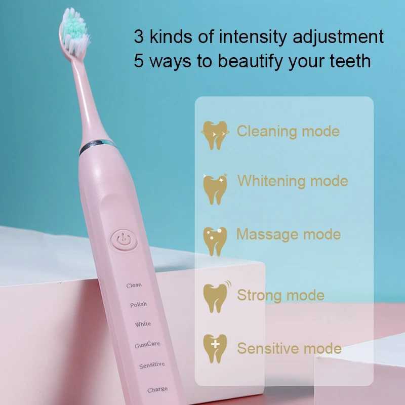 New Arrival Electric toothbrush with strong sound waves for cleaning charging and waterproof toothbrush suitable for male female beauty and household 