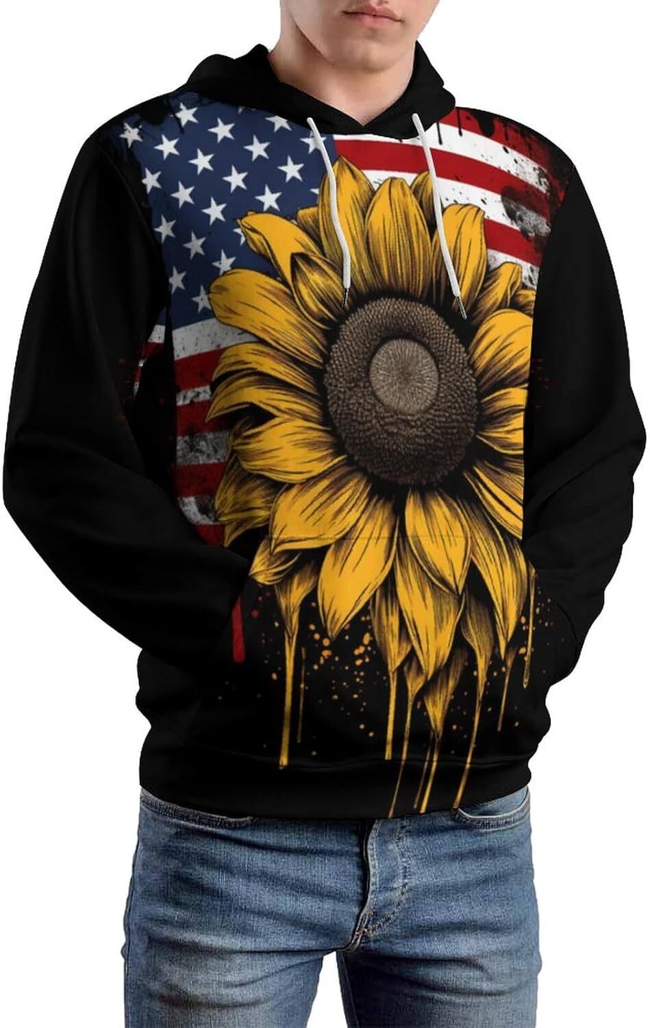 Hoodie for Mens Womens Unisex Novelty Sunflower Hoodies 3D Adult Funny Psychedelic Pattern Long Sleeve Sweatshirt Hoodie Men Graphic Hoodies sweatshir