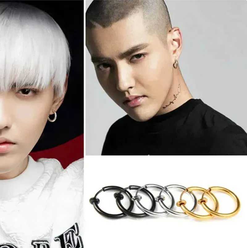 Non perforated earring clip expandable earring mens earring clip classic hip-hop ring earring bone buckle earring accessory W241017