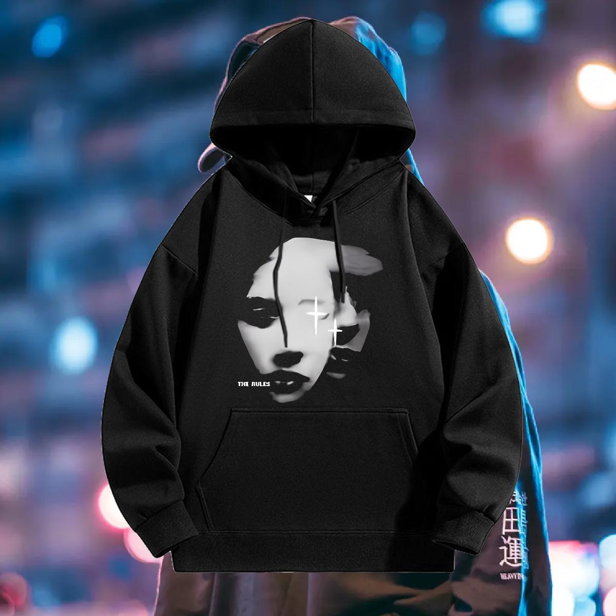 DIY Customized Hoodie for Men Long Sleeve Drawstring Unisex Men's Hooded Sweatshirt Autumn Winter Wear DIY Printed Thick Plush