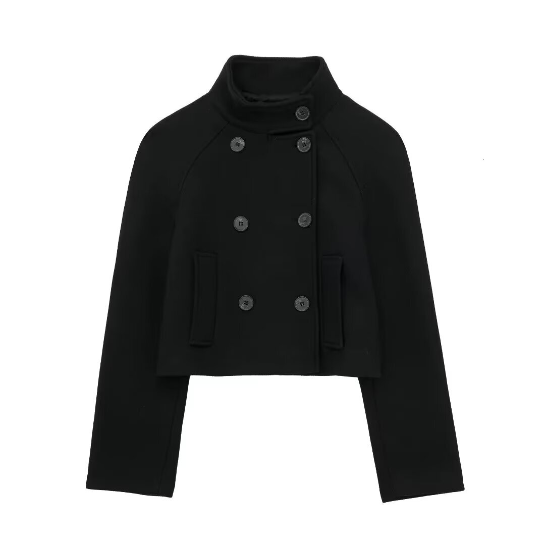 Khaki Jackets Women's Coat Elegant Solid Outwear With Button 2024 Inszart Black Fashion Pockets Jacket Woman Outerwear Tops