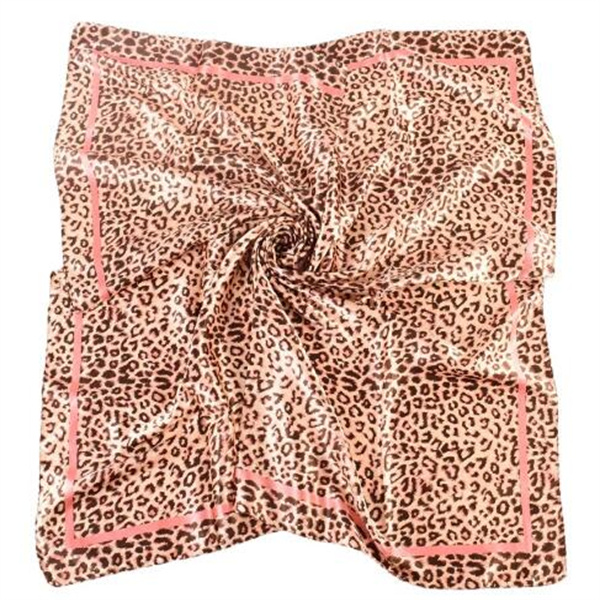 90*90cm Hair Scarf Women Fashion Leopard print Foulard Soft Satin Shawl Kerchief Square Silk Scarfs Neck Headscarf