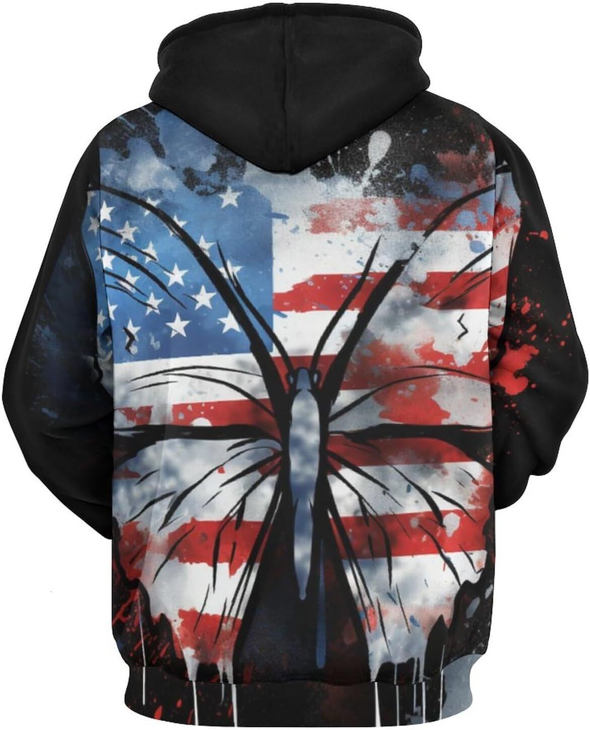 Hoodie for Mens Womens Unisex Funny Butterfly Flag Hoodie 3D Printed Insect Pattern Novelty Sweatshirt Hoodies Pocket Graphic Hoodies sweatshirt Fashi