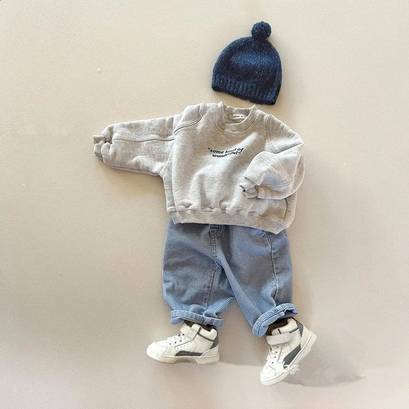 Spring Infant Long Sleeve Pullover Baby Letter Print Tops Children Casual Sweatshirt Toddler Boy Girl Clothes 241017