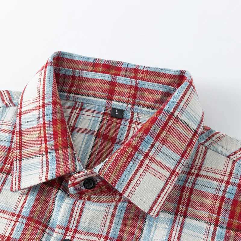 Men Shirt Plaid Flannel Long Sleeve Oversized Loose Cotton Casual Male Youth Comfortable Soft Fall Streetwear Formal Dress Shirt LX241017