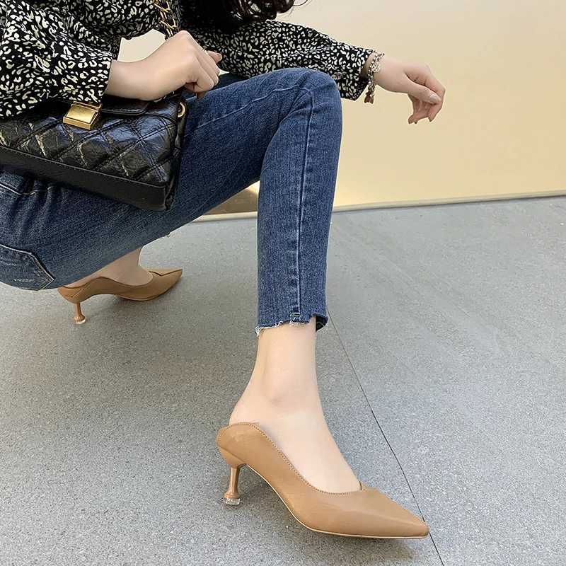 High quality Pointed Toe womens shoes 2024 spring new sexy slim high heels womens dress shoes simple and fashionable pump Y241017