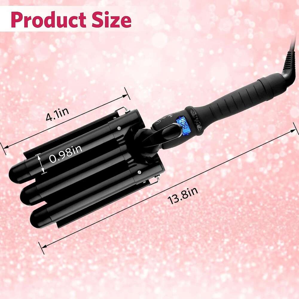 3 Barrel Wand Electric Professional Ceramic Hair Curler Roller Lcd Curg Iron Waver Fashion Styg Tools