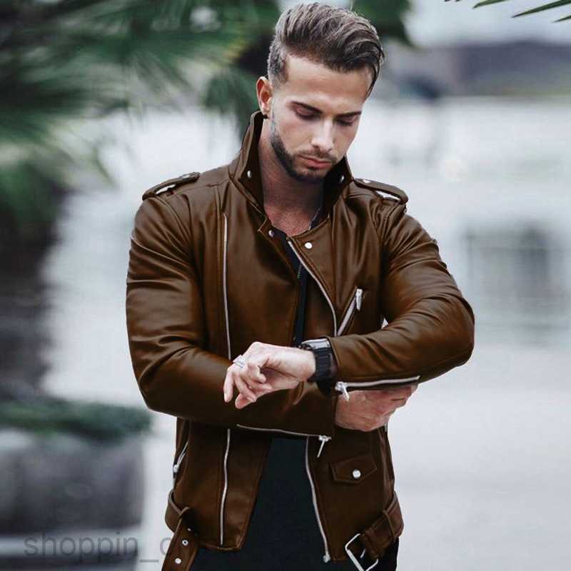 Men's Jackets Coats New autumn and winter men's leather jacket large fashion slim leather jacket