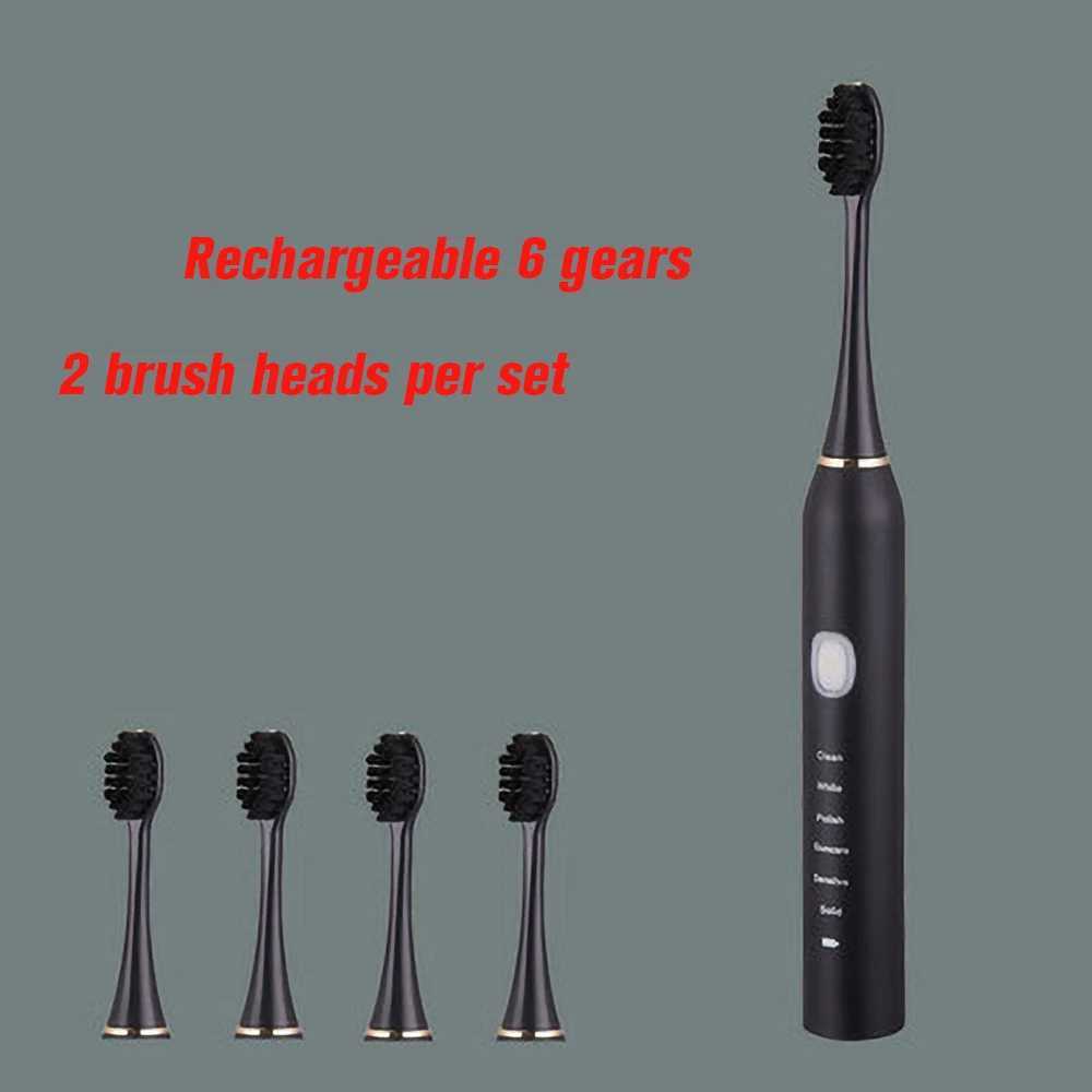 Sonic electric toothbrush adult timer brush 6-speed USB charging toothbrush replacement head set M241017