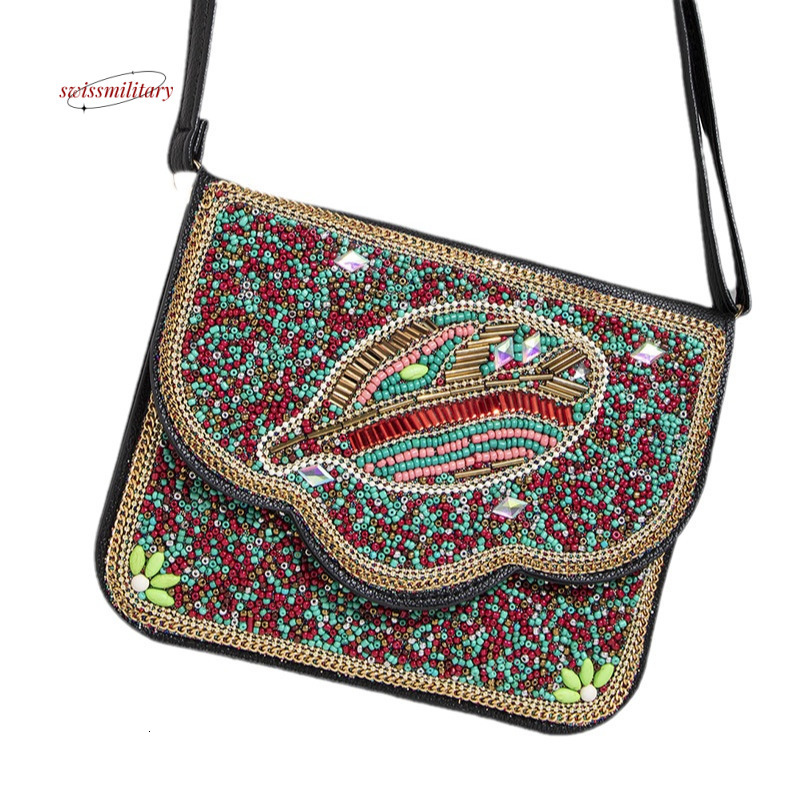 Bohemian Mi Zhu ethnic style shell phone flower PU travel shoulder crossbody bag, women's bag #56 swissmilitary