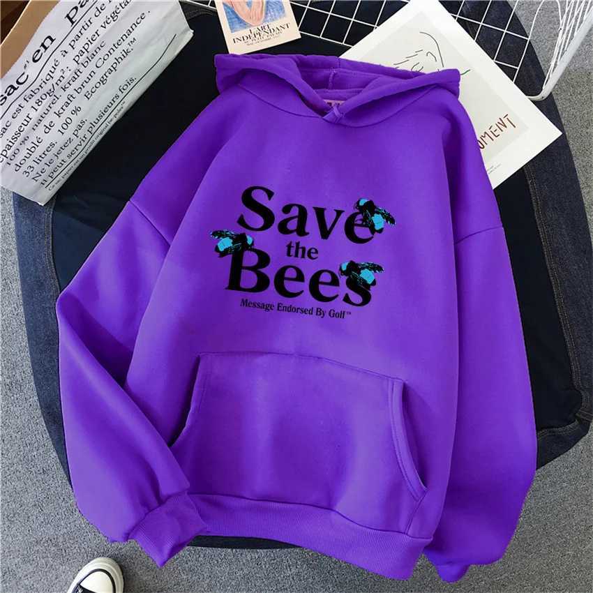 Hip Hop Cartoon Save the Bees printed Women Hoodies Fashion Fleece Men Hoody Pullover Unisex Y2k Female Sweatshirts ClothingX241016