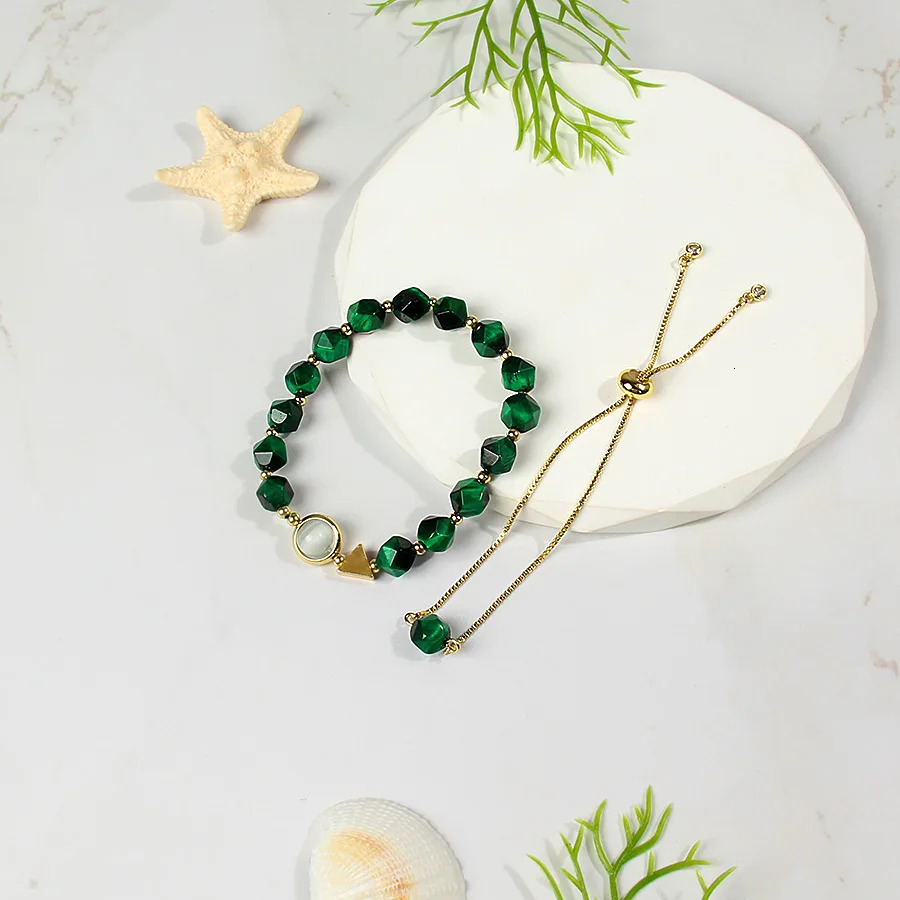 Fashionable natural tiger eye stone bracelet ious double-layer elastic bead bracelet womens casual party bracelet 241017