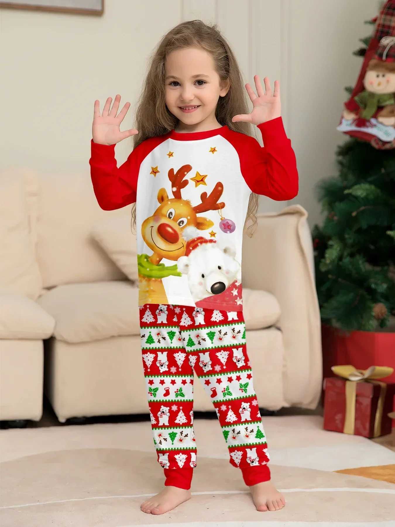 2024 Christmas allows printing of pajama sets for mothers fathers children matching sets 2-piece sets pajamas baby jumpsuits Christmas family appearan