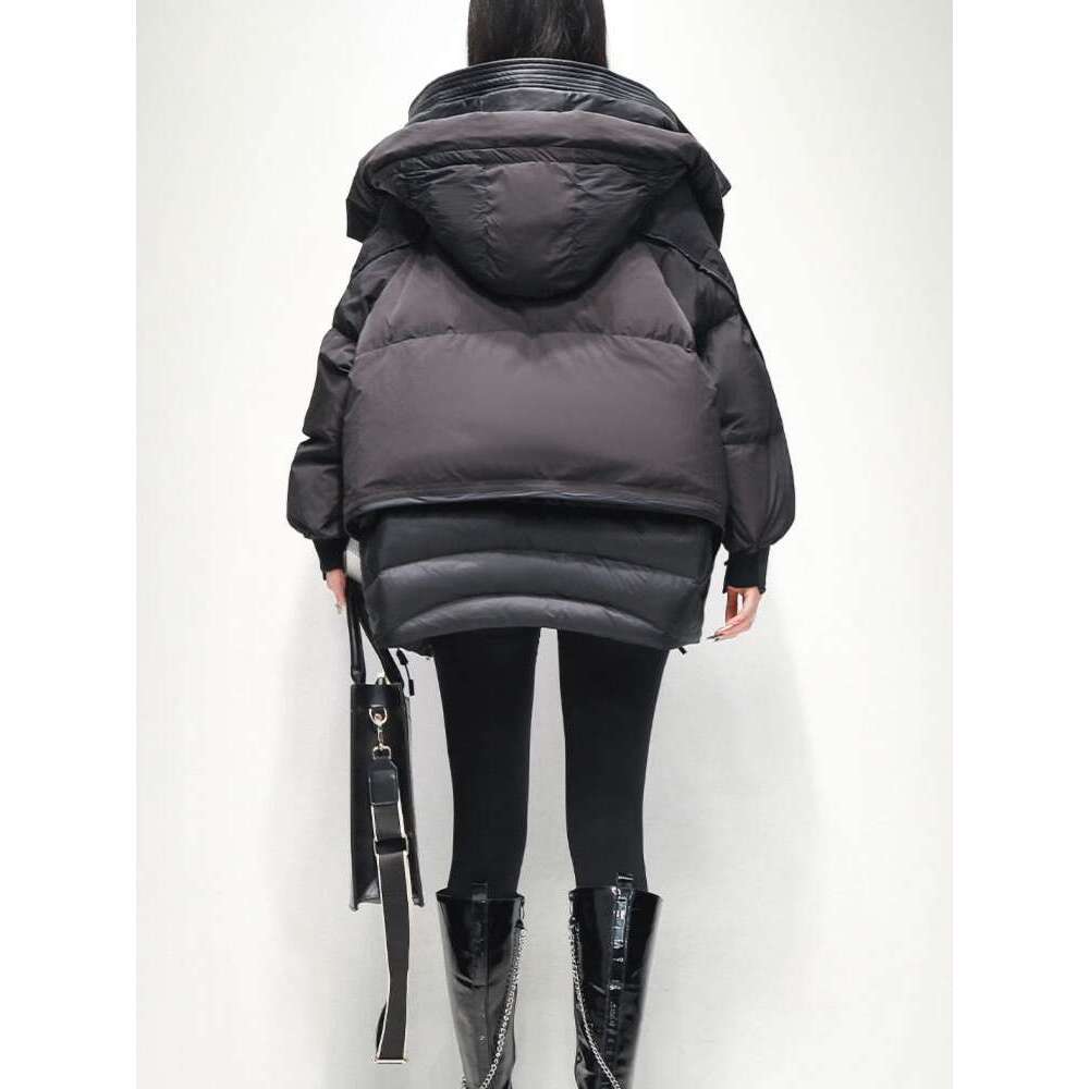 Women's Coats 2024 Medium-Length Hooded Collar Down Jacket Thick Warm Winter Jackets Fashion Loose Women Parkas