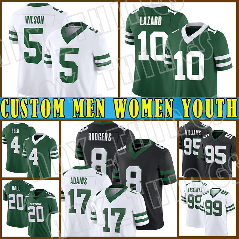 20 Breece Hall 95 Quinnen Williams 17 Davante Adams Football Jerseys 8 Aaron Rodgers 12 Joe Namath 3 Travis 99 Will McDonald IV Quincy Williams Sauce Gardners Garrett