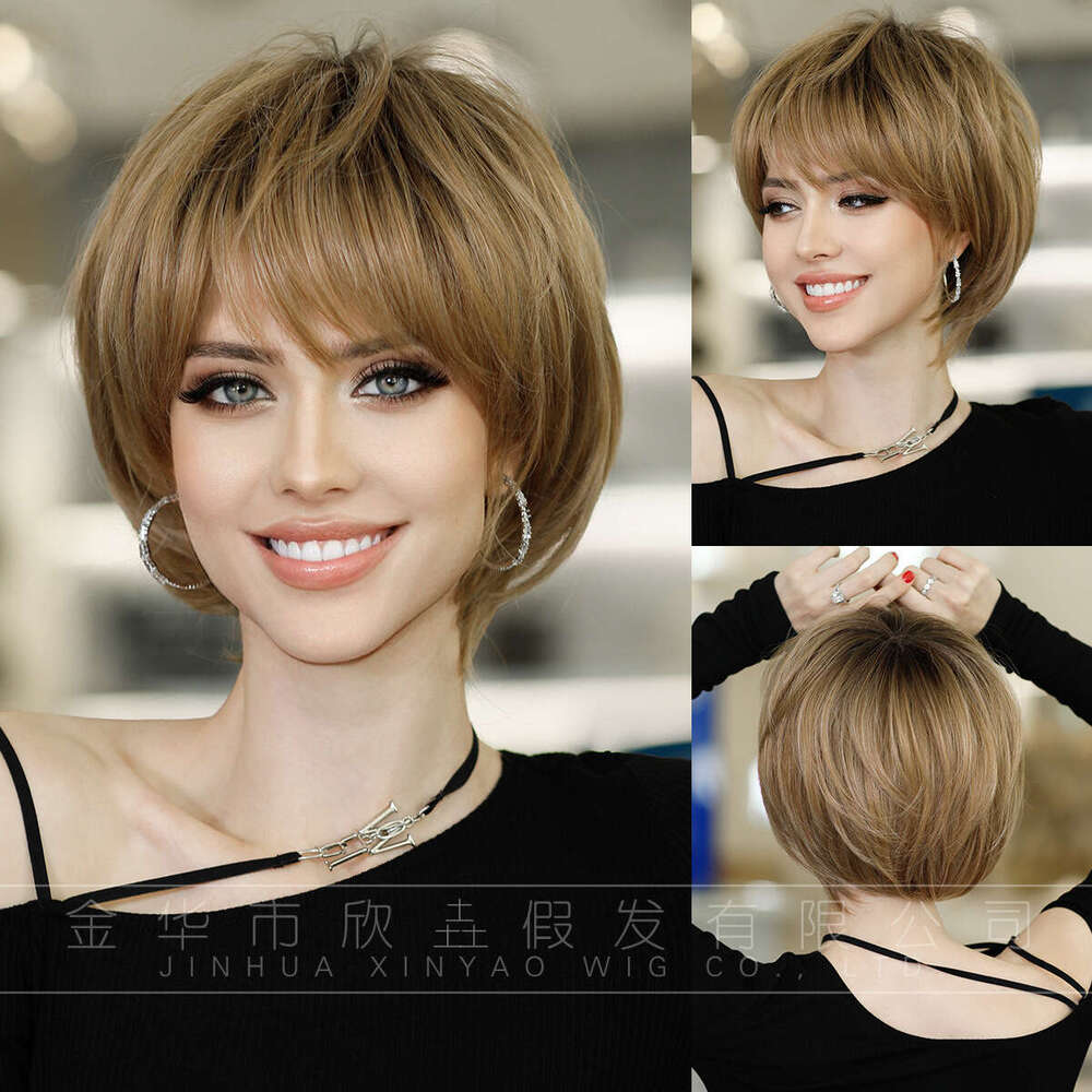 |Multiple Options | Summer Elf Cutting Female Black Level Short Mechanism Synthetic Fiber Wig