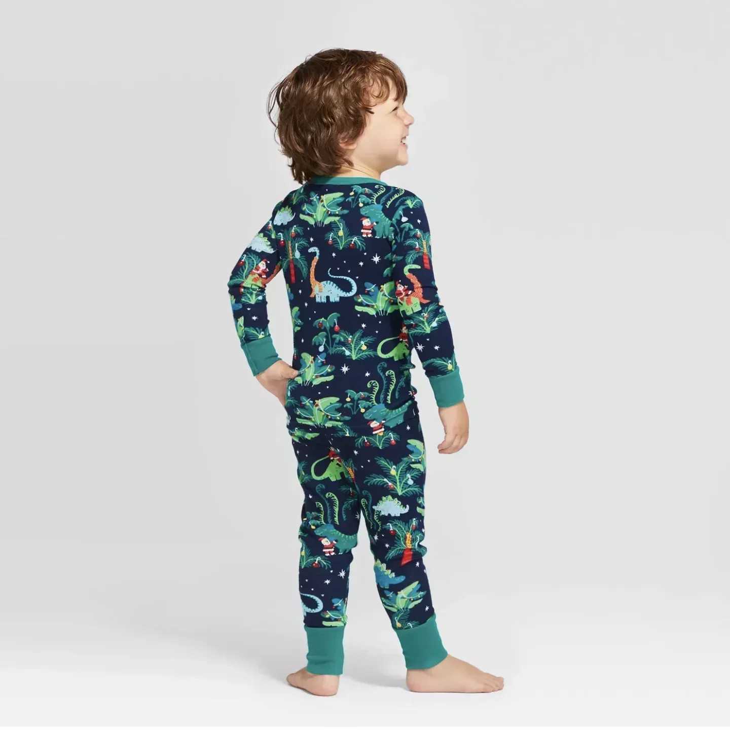 Dinosaur full set printed Christmas pajamas set for adults and children matching set for baby dogs jumpsuits for boys and girls Christmas family appea
