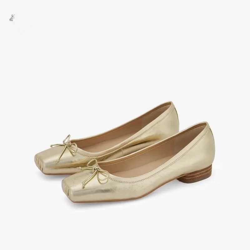 Classic square toe womens pump 2024 new Korean fashion shallow mouth shoes comfortable low boots womens dress shoes Zapatos Y241017