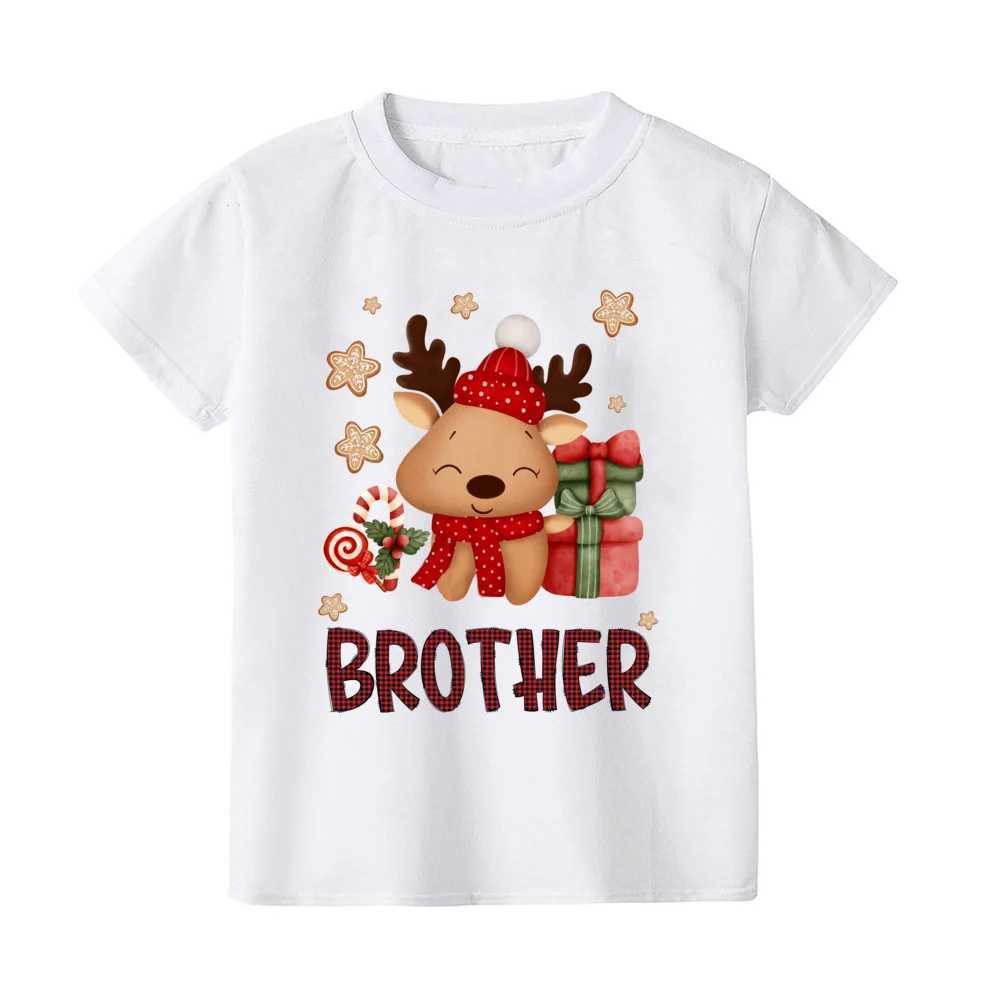 Christmas Day Deer Print Family Matching Outfits Casual Short Sleeve Family Clothing W241015