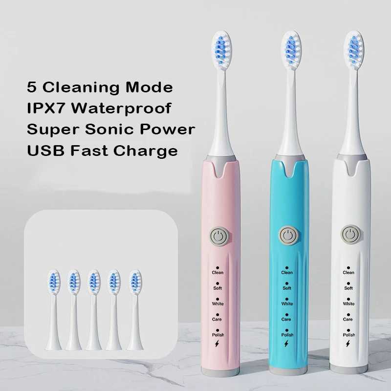 New Arrival Electric toothbrush with strong ultrasonic protection for gums USB charging washable teeth electronic whitening adult brush G241017