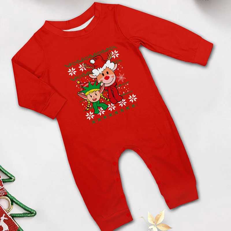 Christmas Family Matching Set Pajama Clothing Set Cartoon Deer Print Mother Children Baby Christmas Family Appearance Pajama W241015