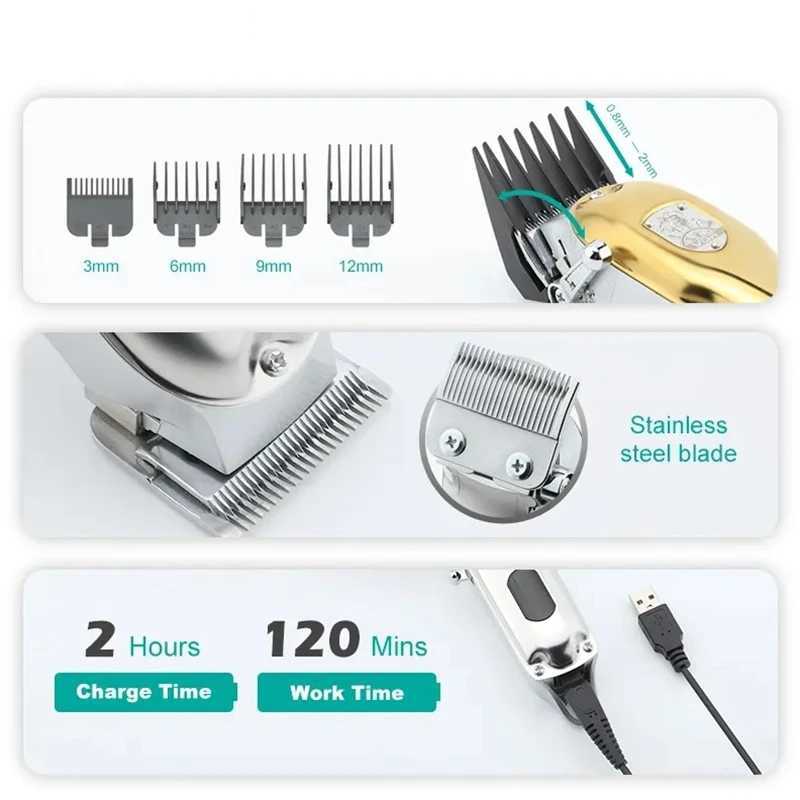 Original VGR all metal mens hair clip electric cordless hair clip professional hair clipper rechargeable set W241017