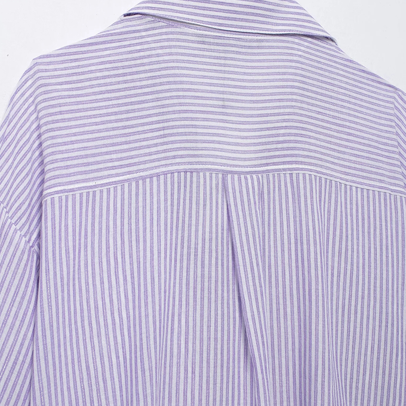 Women's Shirts Striped Casual Loose 2024 Blouses Long Sleeve With Button Vintage Fashion Summrt Inszartrafz Mujer Blusas Top
