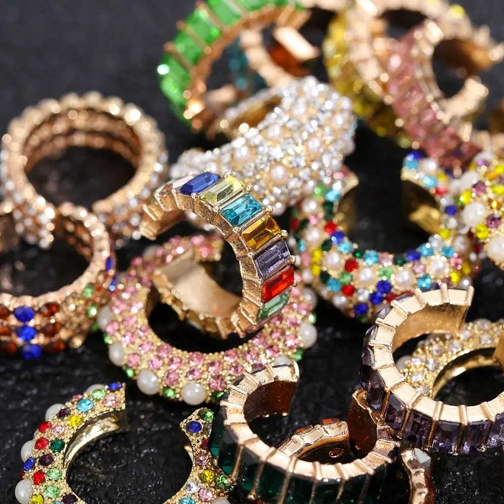 Accessories Non perforated rhinestone pendant jewelry party CZ cuff earrings statement C-shaped cubic zirconia earrings W241017
