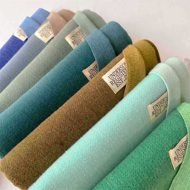 Fashionable winter cultural scarf shawl and wrap womens solid headscarf long sleeved cashmere Pashmina scarf X241017