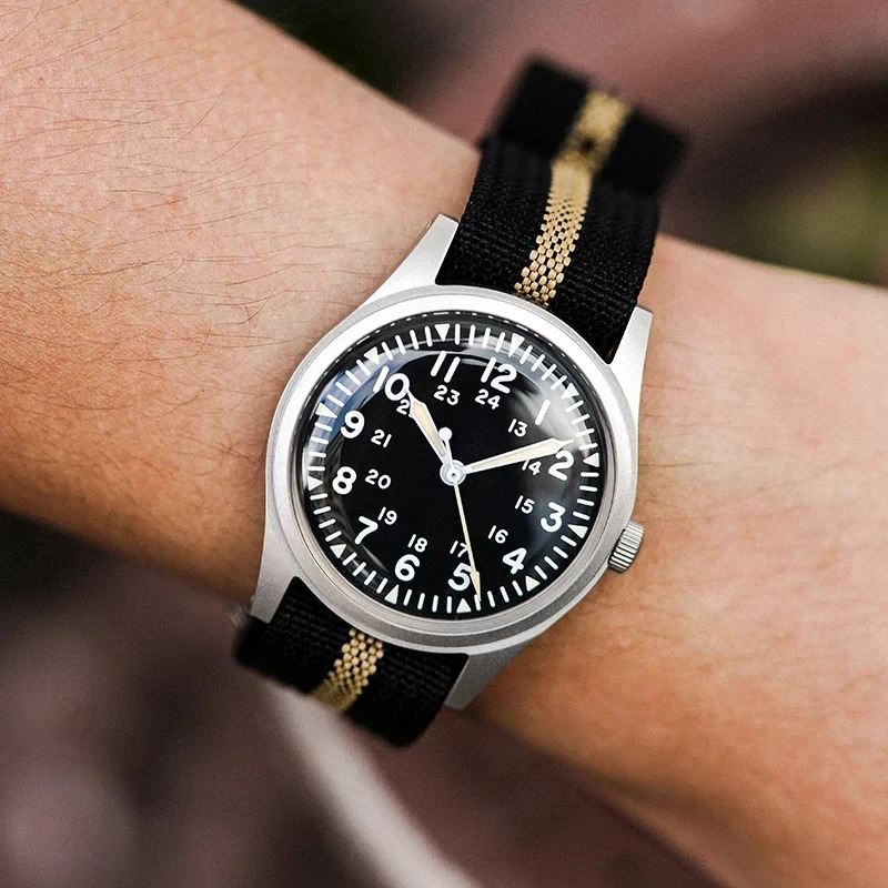 RDUNAE 345mm Mens Quartz Watch Retro G10 Military Sanyota 2035 Movement 241009