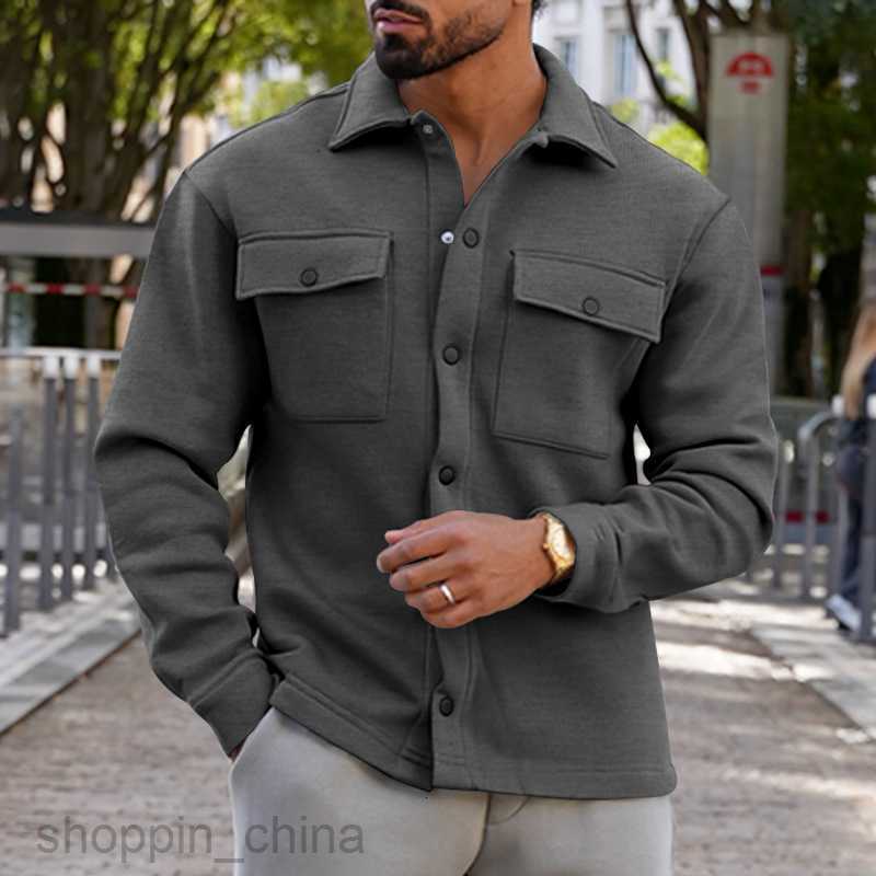 Men's Jackets Coats Winter Casual Men's Velvet Collar Top Single breasted Solid Color Slimming Jacket
