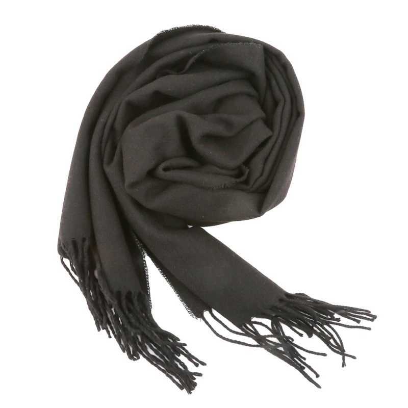 Classic solid scarf mens cashmere soft knitted striped scarf long tassel neck warm mens winter scarf 2023 new item X241017