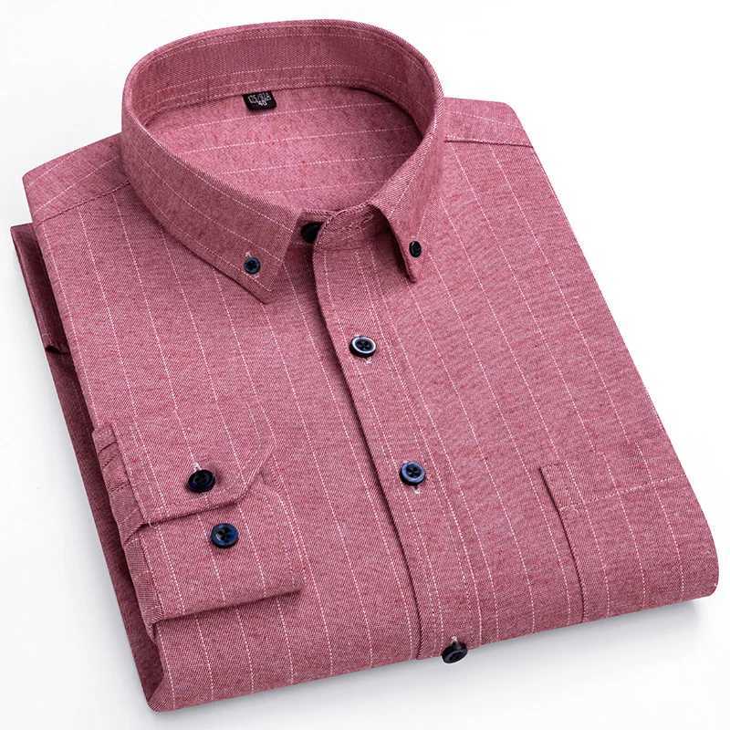 100% Cotton Mens Shirt Long Sleeve Flannel Classic Versatile Soft Breathable Casual Fashion Business Mens Social Shirt S-7XL LX241017