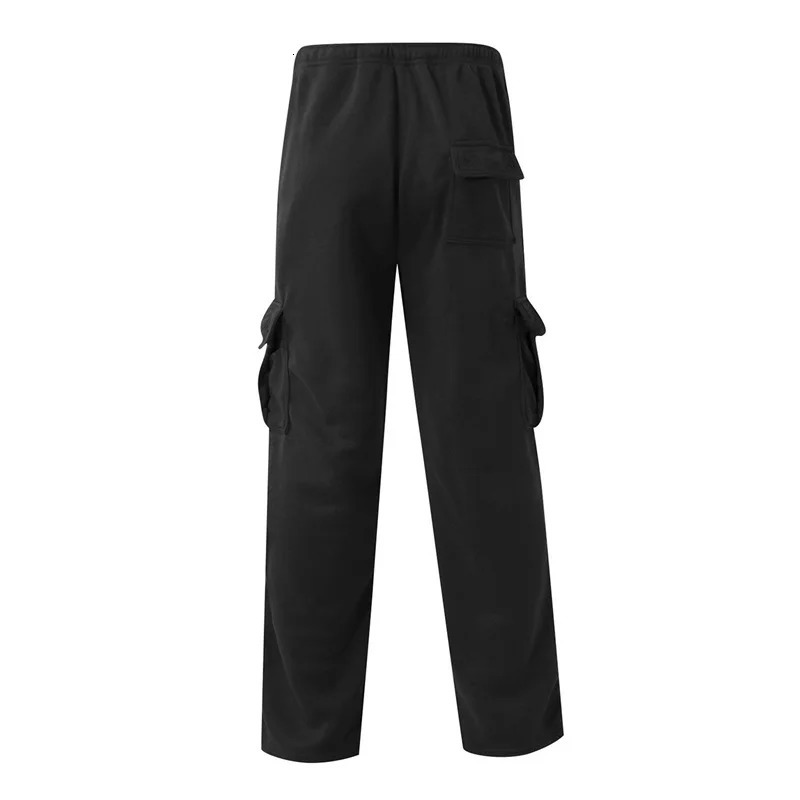 Mens Loose Cargo Pants Casual Drawstring Elastic Waist Wide Leg Athletic Sweatpants Outdoor Trousers 241017