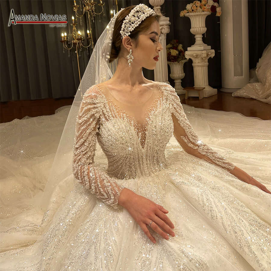 Dubai Style Wedding Royal Train Designer Dress