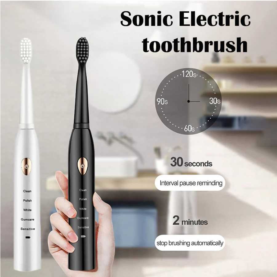 Sonic electric toothbrush USB charging 4-color IPX7 waterproof 5-speed mode ultrasonic charging soft hair adult toothbrush M241017