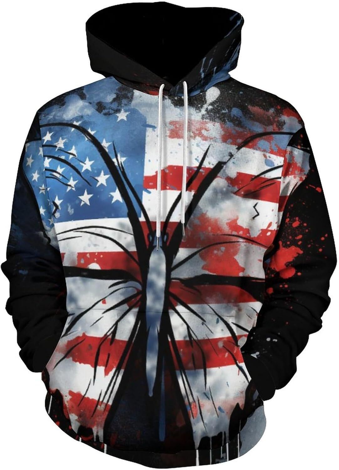 Hoodie for Mens Womens Unisex Funny Butterfly Flag Hoodie 3D Printed Insect Pattern Novelty Sweatshirt Hoodies Pocket Graphic Hoodies sweatshirt Fashi