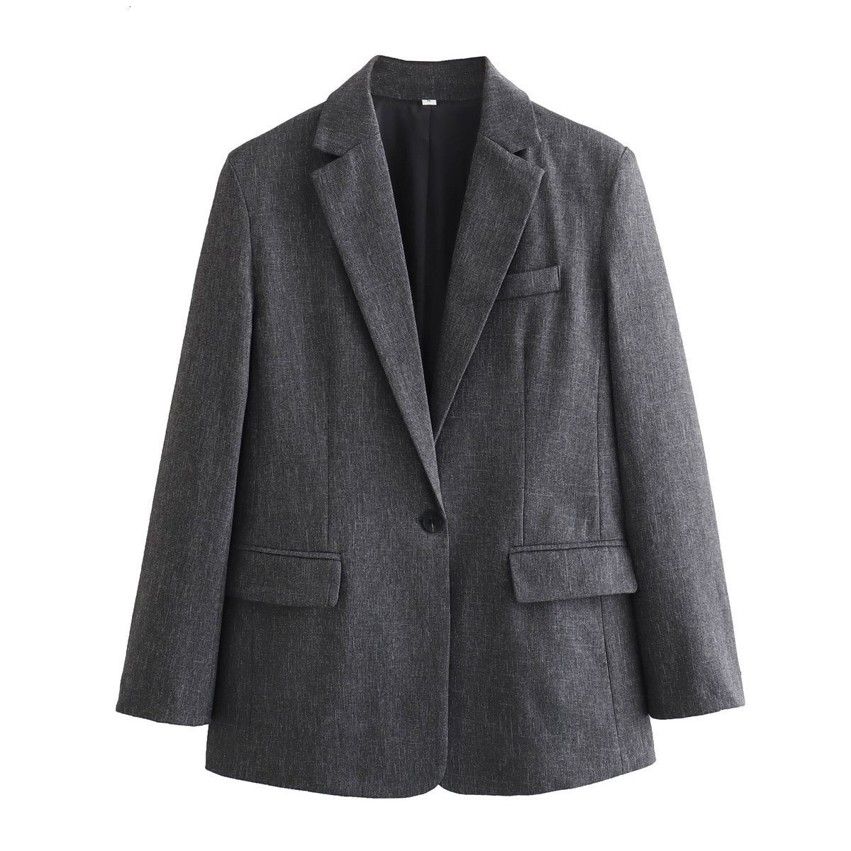Women's Blazers Gray 2024 Long Sleeve Outwear With Button Casaco Femme Chamarras Dama Solid Elegant Inszartrafaf Jackets