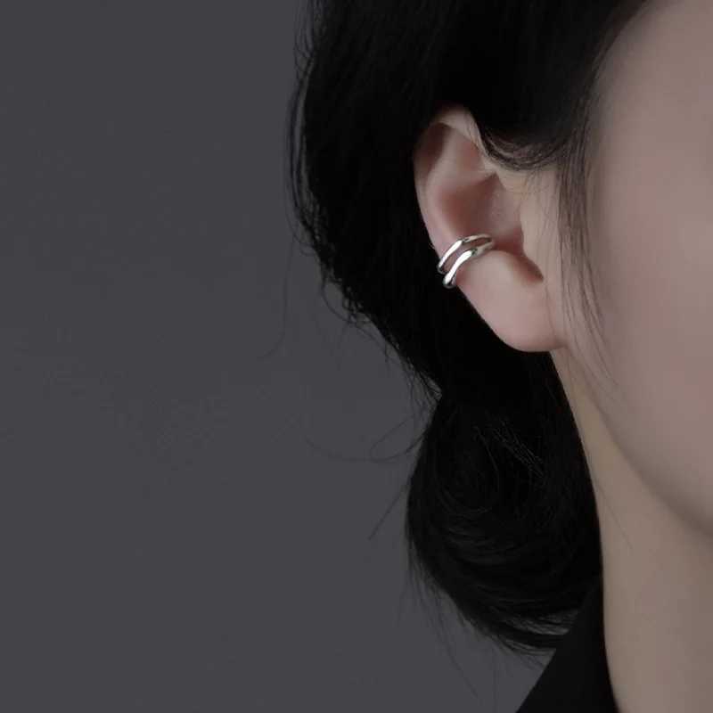 1Pc ear sleeve earrings non perforated double-layer cuff ear clips womens fake ear clips simple Y2K jewelry 2024 new model W241017
