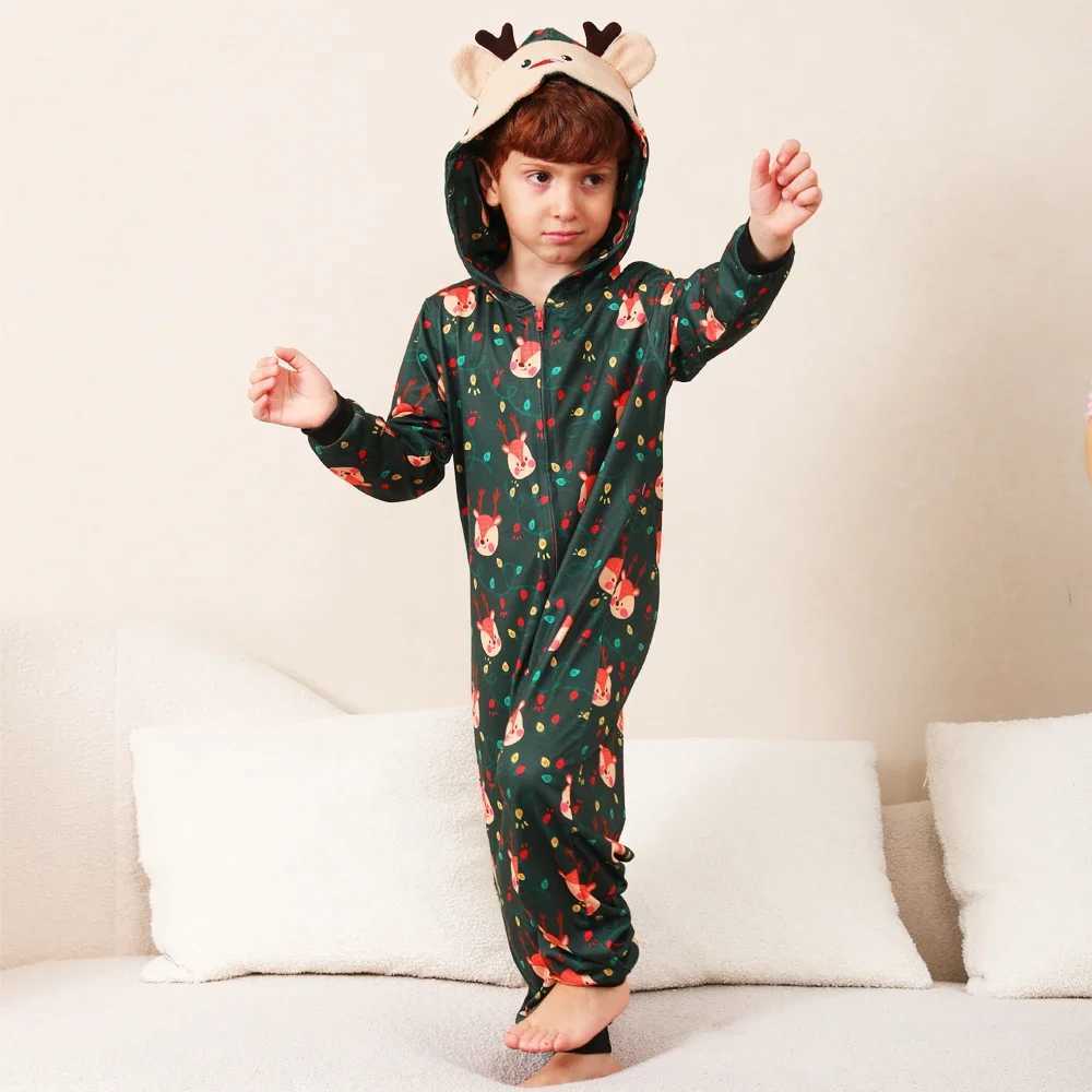 Family adult child matching set snowman allows printing cute hooded one-piece jumpsuit warm and soft jumpsuit W241015