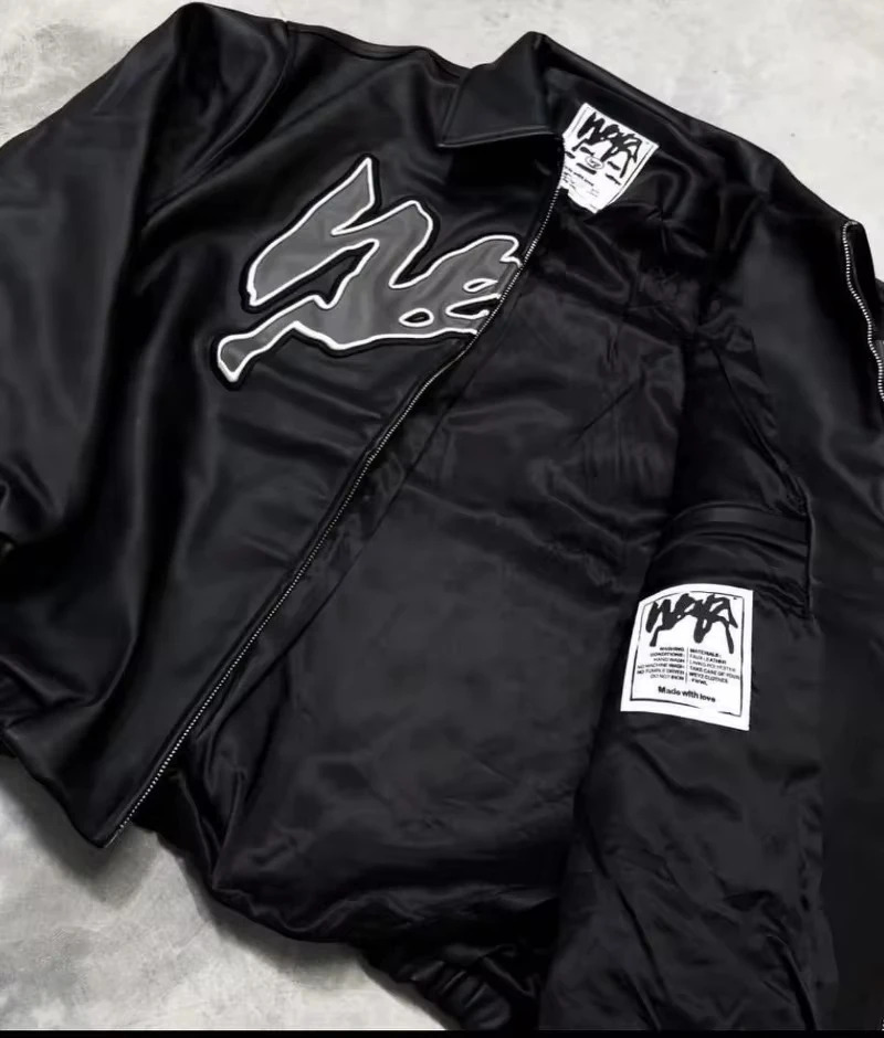 Street Y2k New Fashion Letter Embroidered And Coat Men Haruku Casual Loose Baseball Uniform Couple Joker Punk Jacket