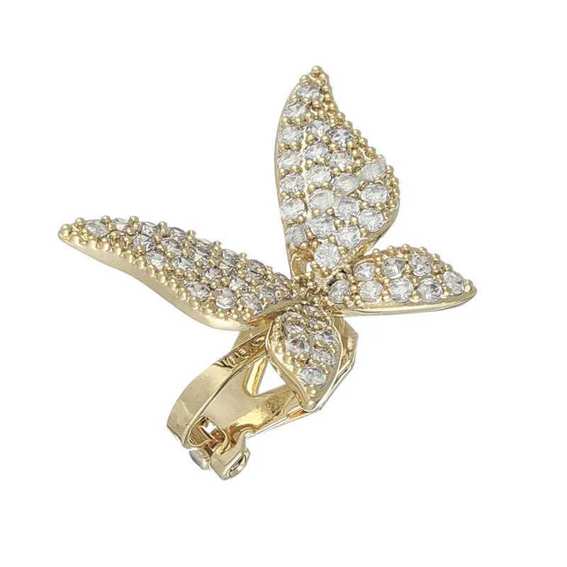 1 shiny crystal butterfly ear clip womens unperforated earrings fashionable butterfly ear sleeves 2024 Korean Kpop jewelry W241017