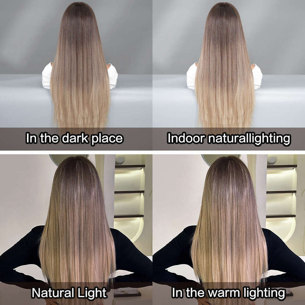 New Japanese And Korean For Women Long Hair In Cocoa Gold, Dyed With Bangs, Curly Hair, Synthetic Mechanism Wig