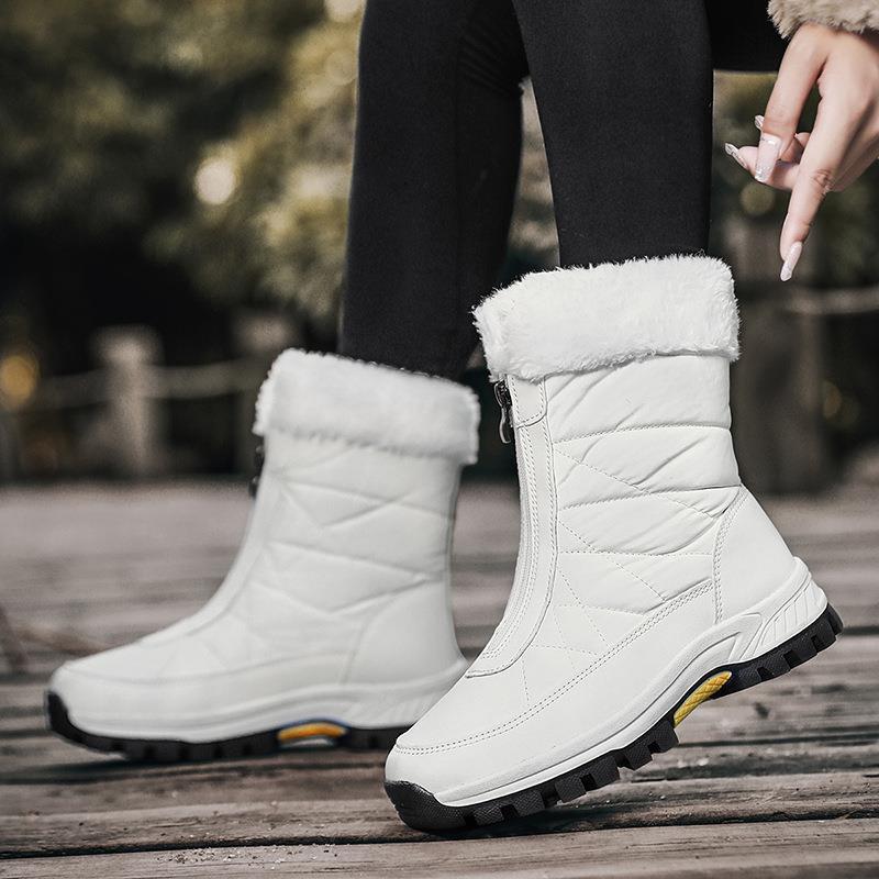 Large for women's new casual fashionable umbrella fabric with plush and thick insulation snow boots, large cotton shoes