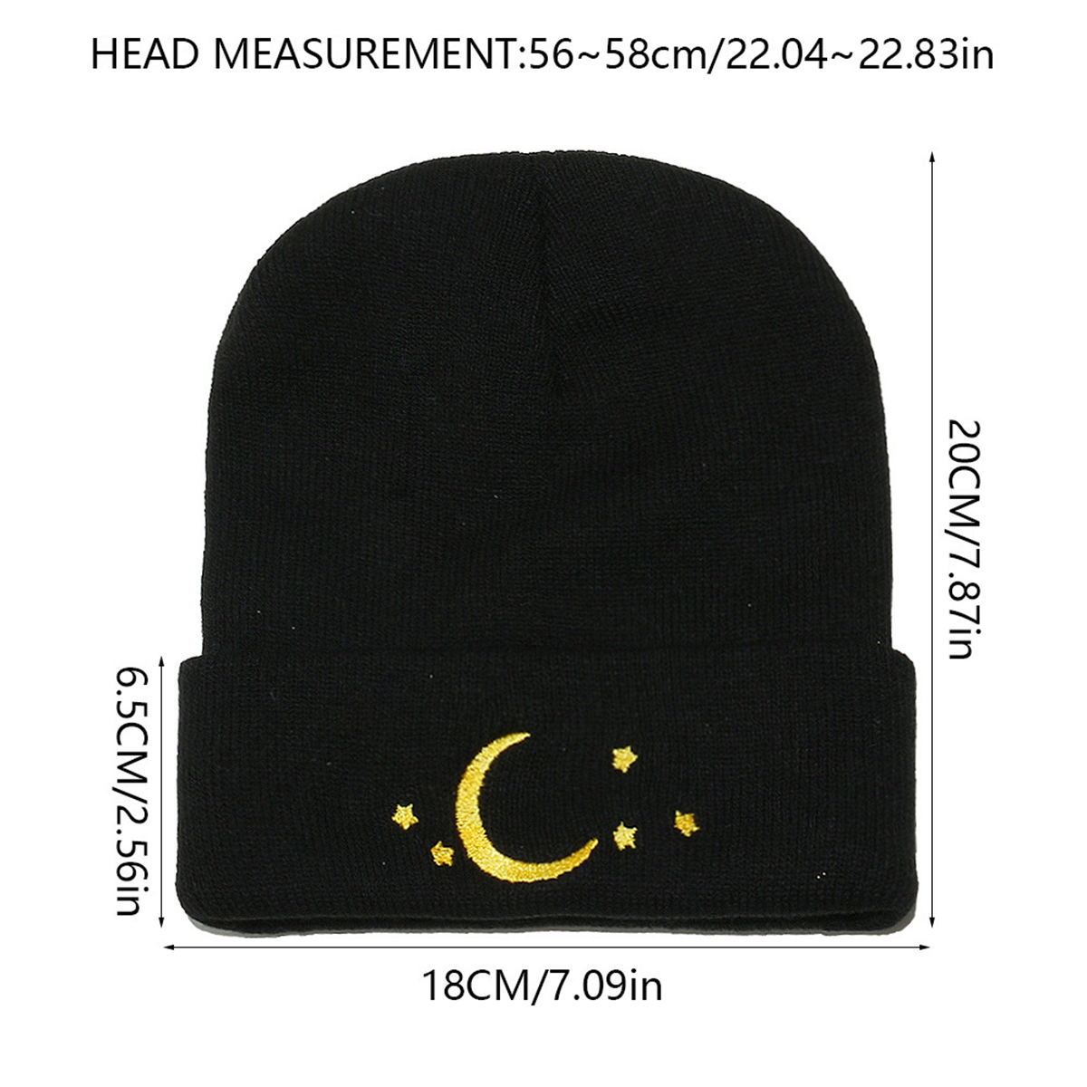 Europe-America Style Knitted Woolen Hoodie Cap Featuring Stars & Moons