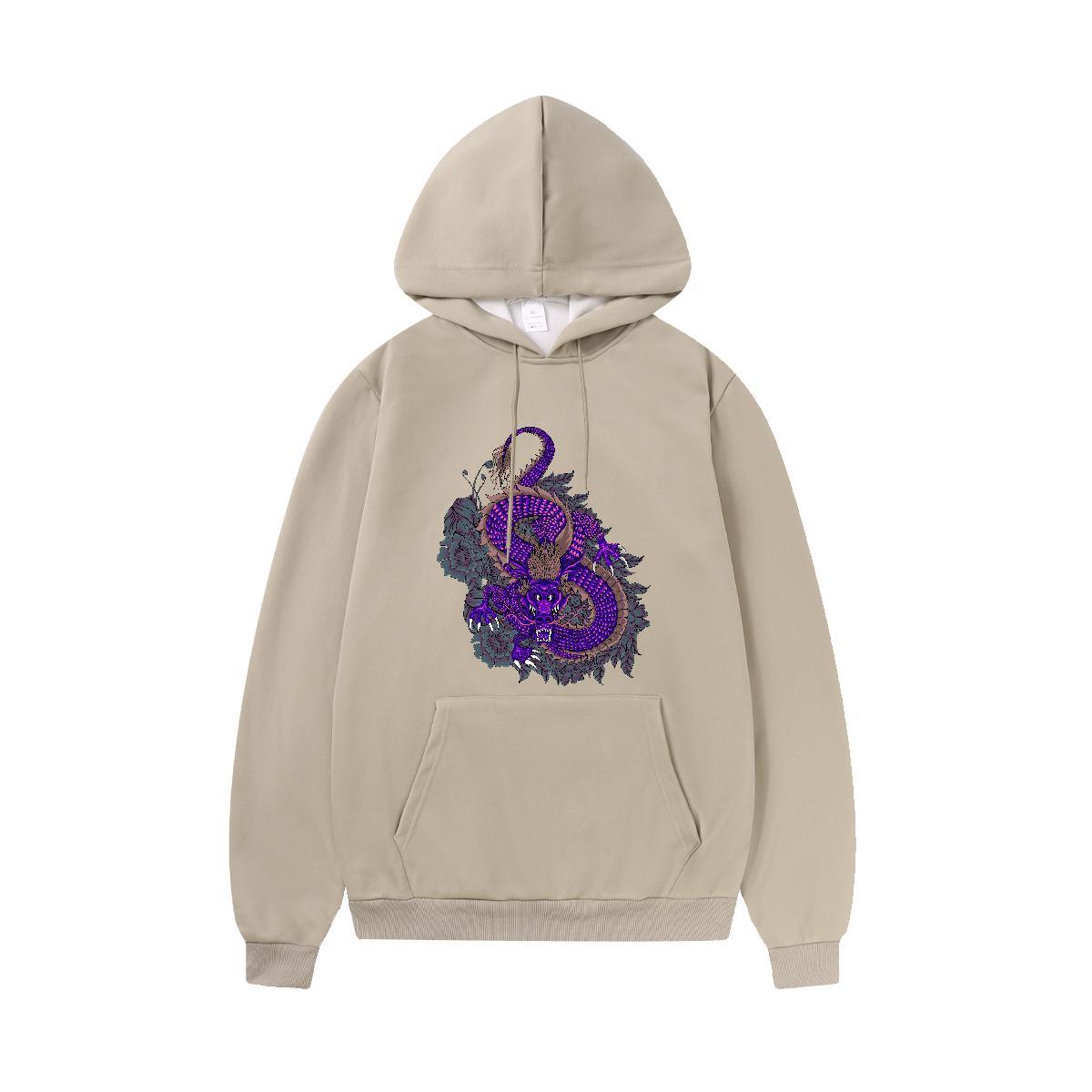 Stylist Hooded Sweatshirt TOP Quality Men Clothes Hoodie Skull Tops Pullover Hoodie Hip Hop Street Breathable Drawstring Thick Plush