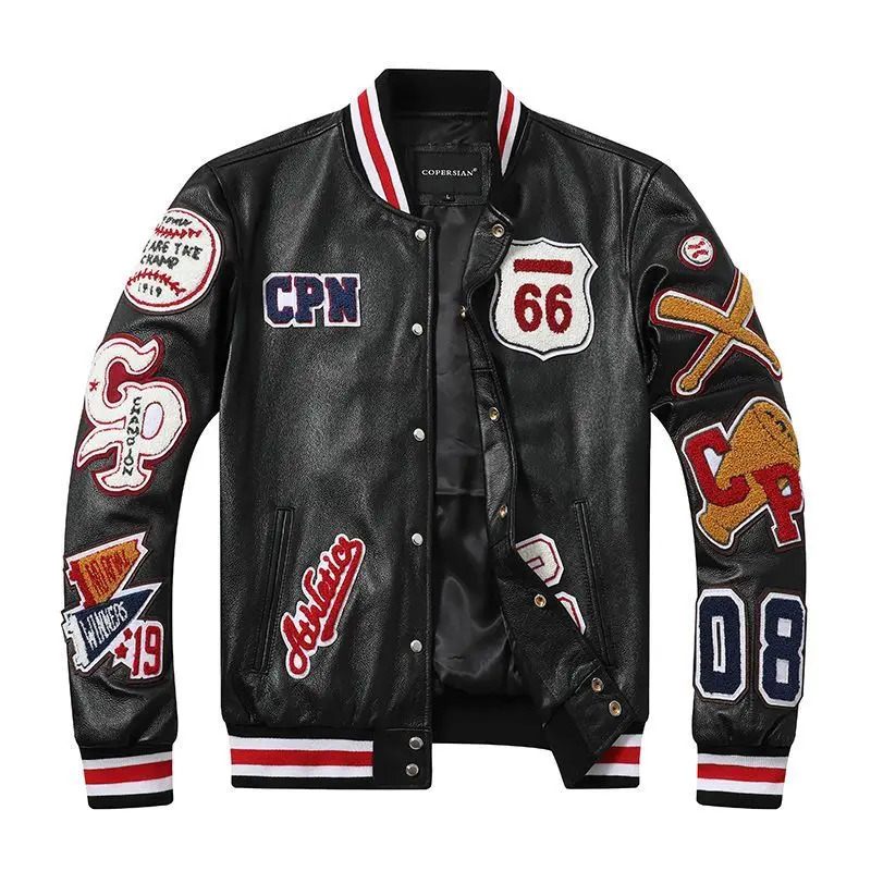 Street Popular Letter Cking Embroidered Jacket And Coat Men 2023 New Y2k Haruku Hip Hop Spliced Motorcycle Baseball Uniform