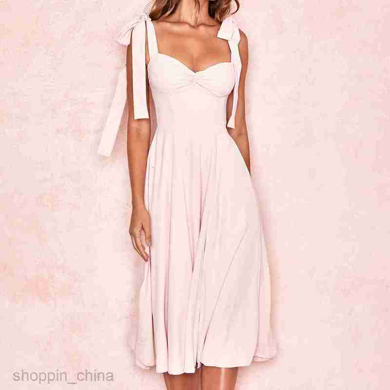 Basic Casual Women Dresses Strap dress, vacation dress, backless sexy chiffon long dress, big skirt
