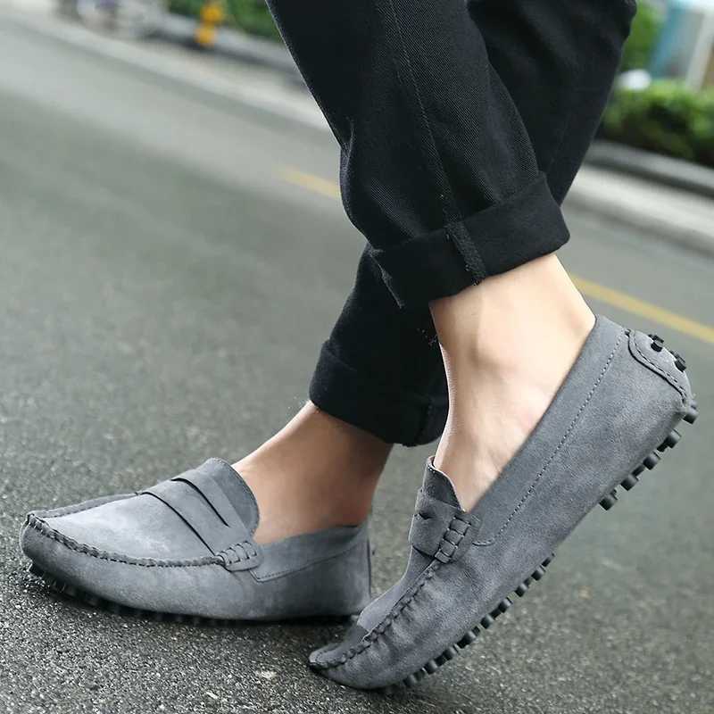 Men Casual Shoes Fi Men Shoes Handmade Suede Genuine Leather Mens Loafers Slip Mens Flats Male Driving ShoesXJ250113
