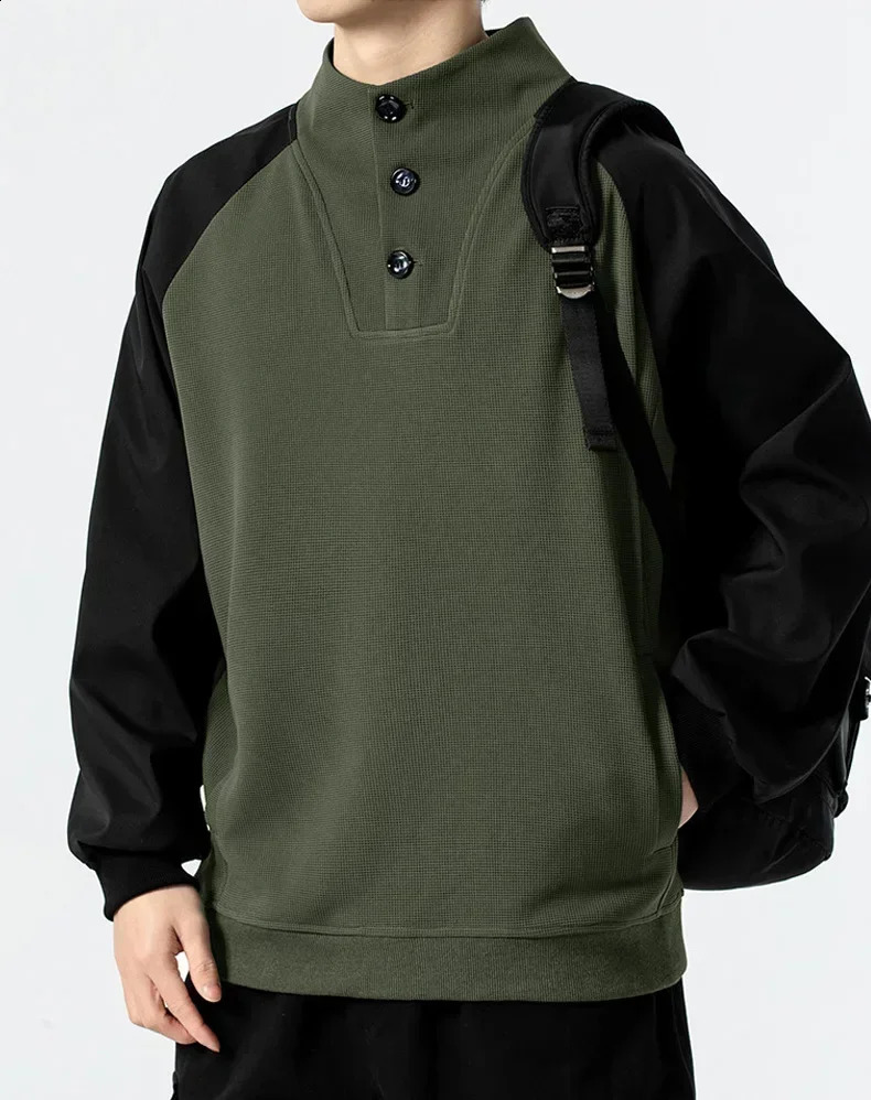 Turtleneck Sweater Men Sweatshirt Spring Autumn Hoodie Polo Long Sleeve Casual Pullover Vintage Fashion Mens Clothing Top 241017